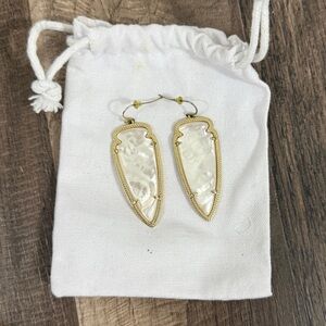 Kendra Scott Drop Earrings - gold & ivory mother of pearl